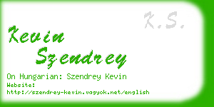 kevin szendrey business card